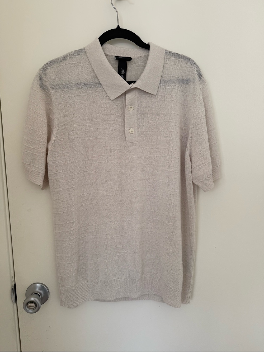H&M Light Beige Men’s Knit Polo Shirt